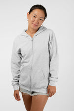 Unisex Midweight Cotton Poly Zip Up Pullover