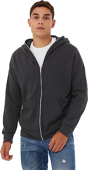Unisex Full Zipper Dark Grey Hoodie